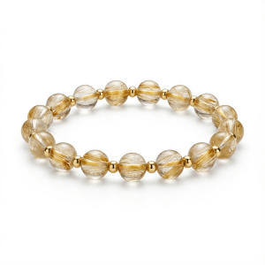 VLUKY - [Sea-Contained Gold] Golden Rutilated Quartz Bracelet