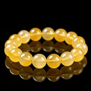 VLUKY - [White Wax Gold] Yellow Chalcedony Bracelet