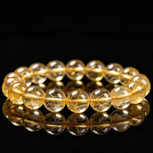 VLUKY - [Sea-Contained Gold] Golden Rutilated Quartz Bracelet